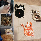 Sweet knitted kitten butt coasters