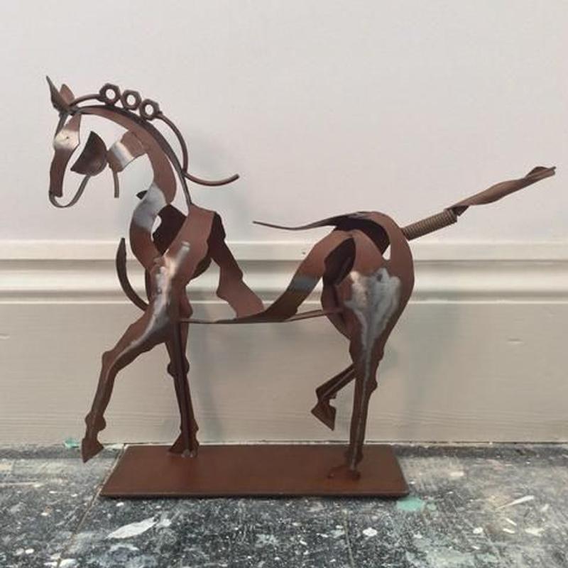 Handcrafted Metal Horse Sculpture "Adonis"