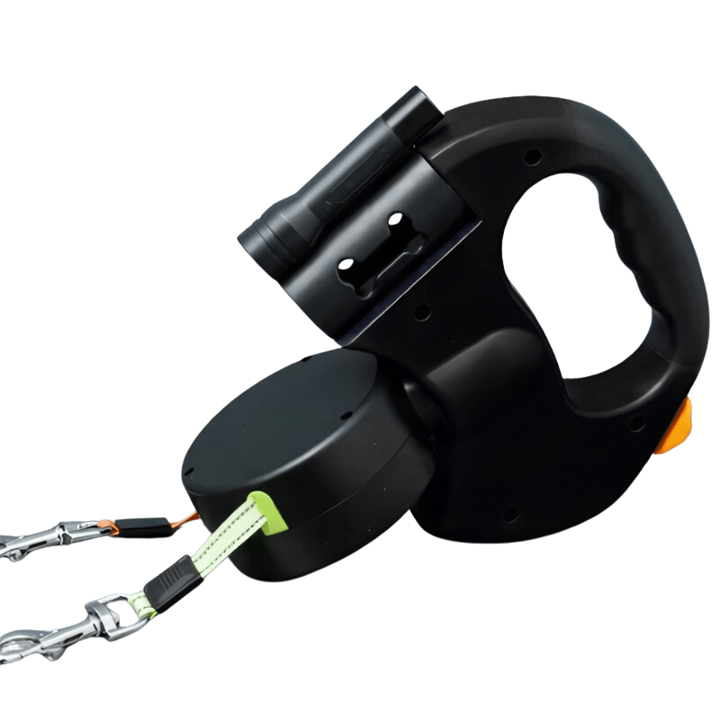 Duoglow Double Dog Leash with LED Light, 360° Rotating Hinge, 66 lbs Capacity