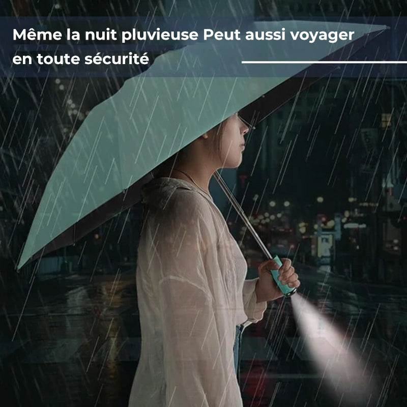 Windproof parasol and umbrella with LED