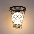 Slamora Children's Wall Light | Basketball Hoop Design | Glass & Metal | Art Deco Style | Bedroom Light