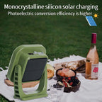 80W LED Solar-Rechargeable Camping Lamp with Magnet and Zoom Function
