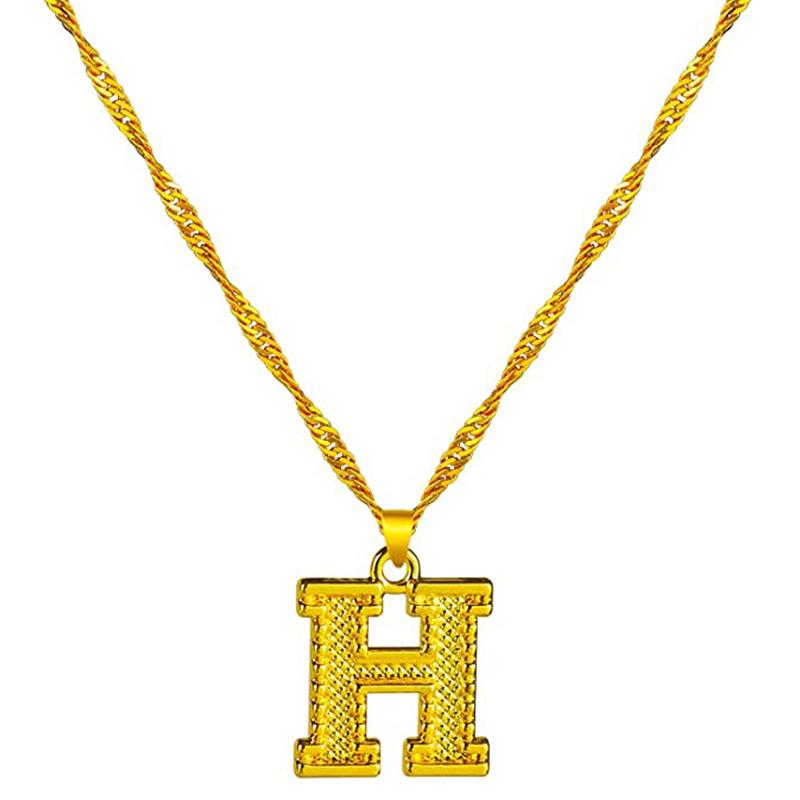 18K gold-plated initial letter necklace