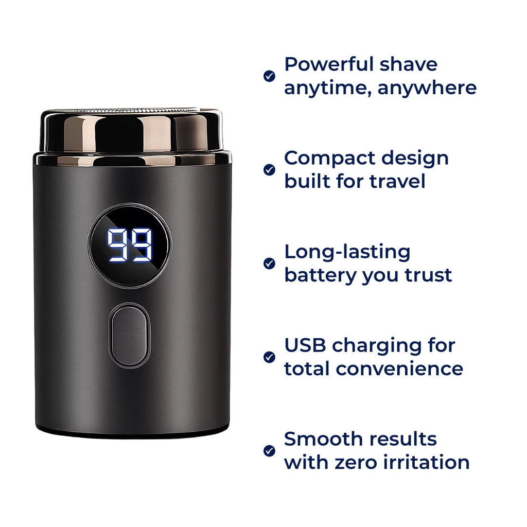 Compact USB Shaver – Waterproof IPX7 – Smooth Portable Grooming for Men with Close Shave Comfort