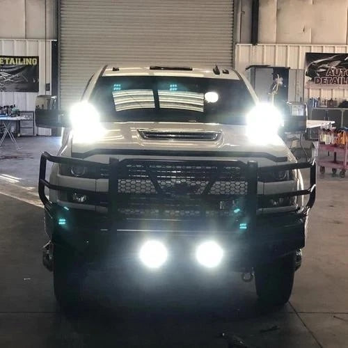 LED strobe spotlight with three sides for car