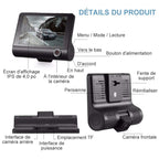 Tachograph with 3 HD lenses