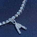Rhinestone Letter Anklet