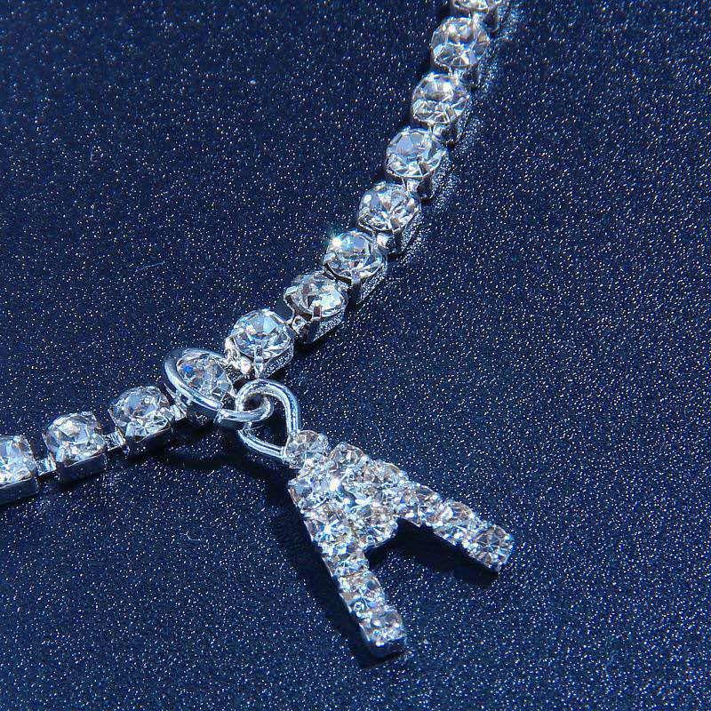 Rhinestone Letter Anklet