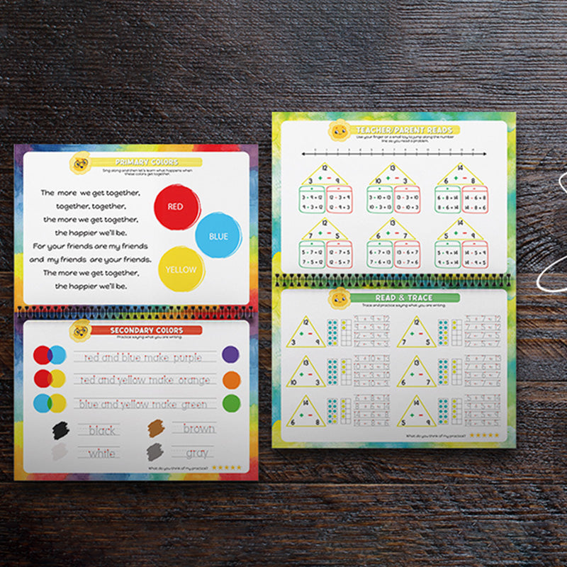 Reusable ribbed handwriting workbooks