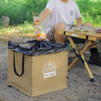 Foldable multifunctional trash can for outdoor use