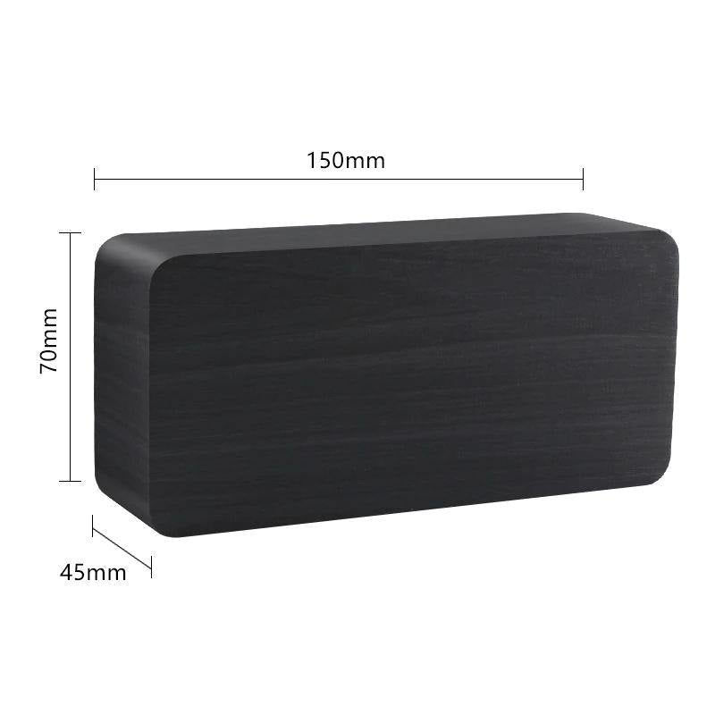 LED alarm clock in wooden cube shape