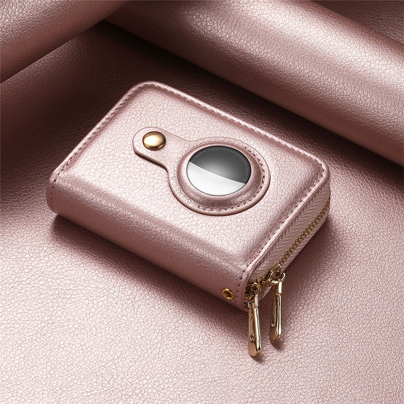 Intelligent AirTag-Zip RFID Leather Wallet