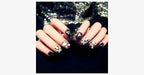 Black Rhinestone Nails