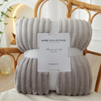 Wide Striped Flannel Fleece Blanket - CozyStripe
