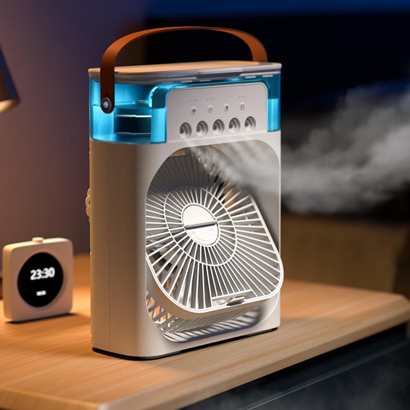 Spray cooling fan with watering can