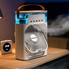 Spray cooling fan with watering can