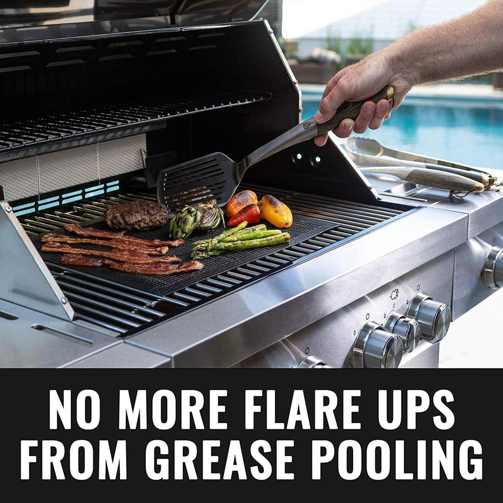 Reusable non-stick PTFE fiberglass grill mat