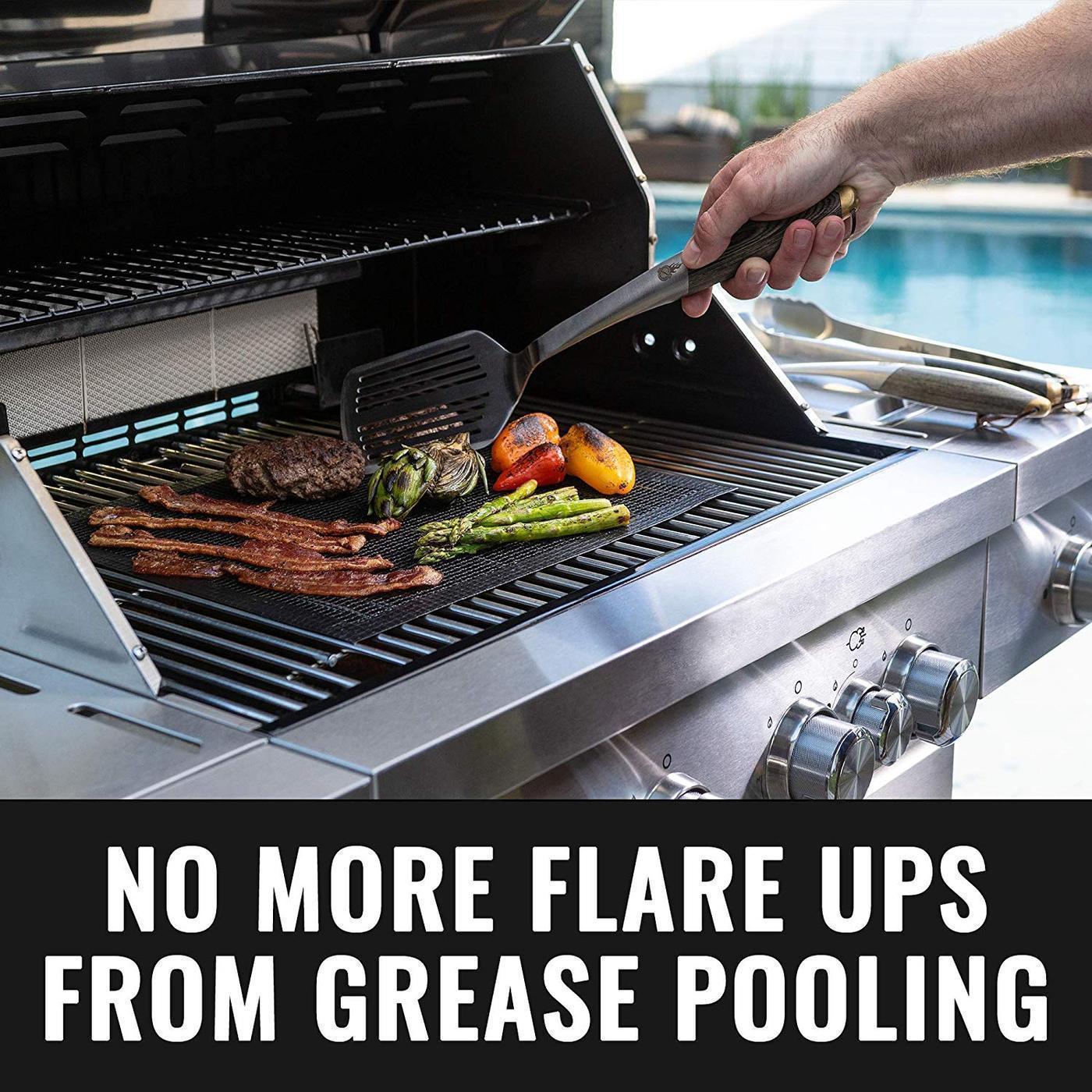 Reusable non-stick PTFE fiberglass grill mat