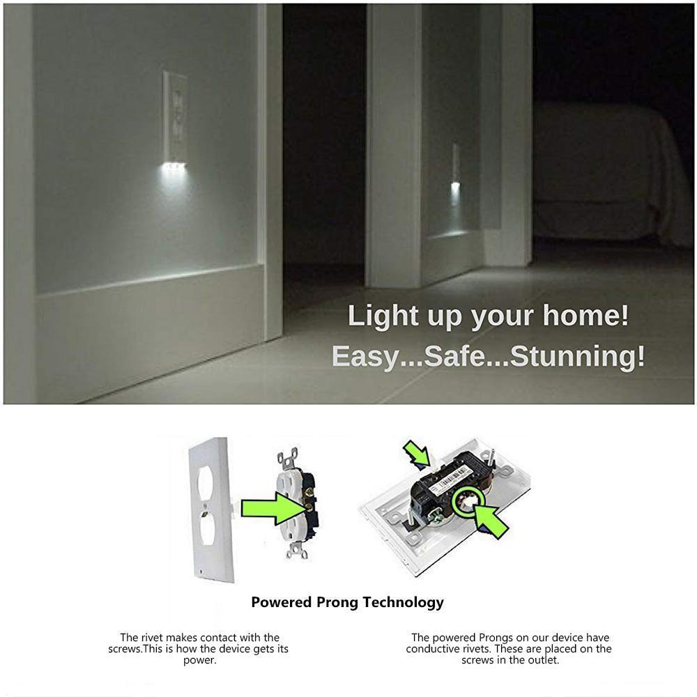 Outlet wall plate with LED night lights