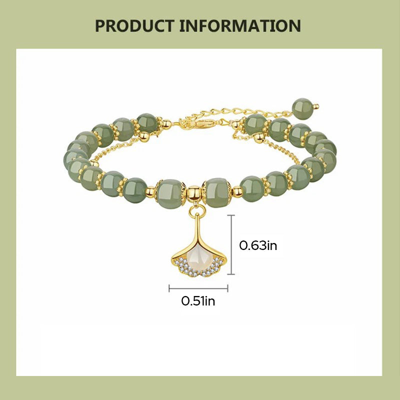 Gold Plated Natural Jade Bracelet