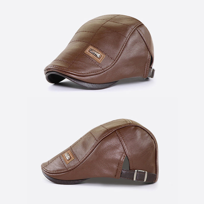 New trendy leather beret