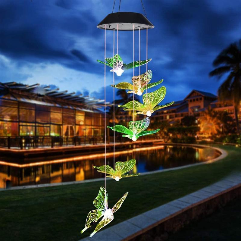 Solar-powered butterfly lights
