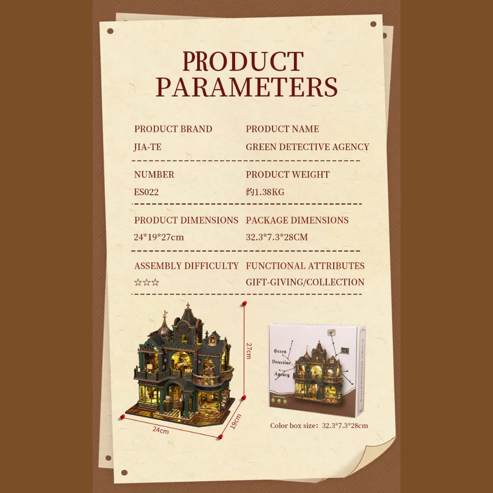 Green Detective Agency DIY Mini House Kit l DIY Miniature Kit