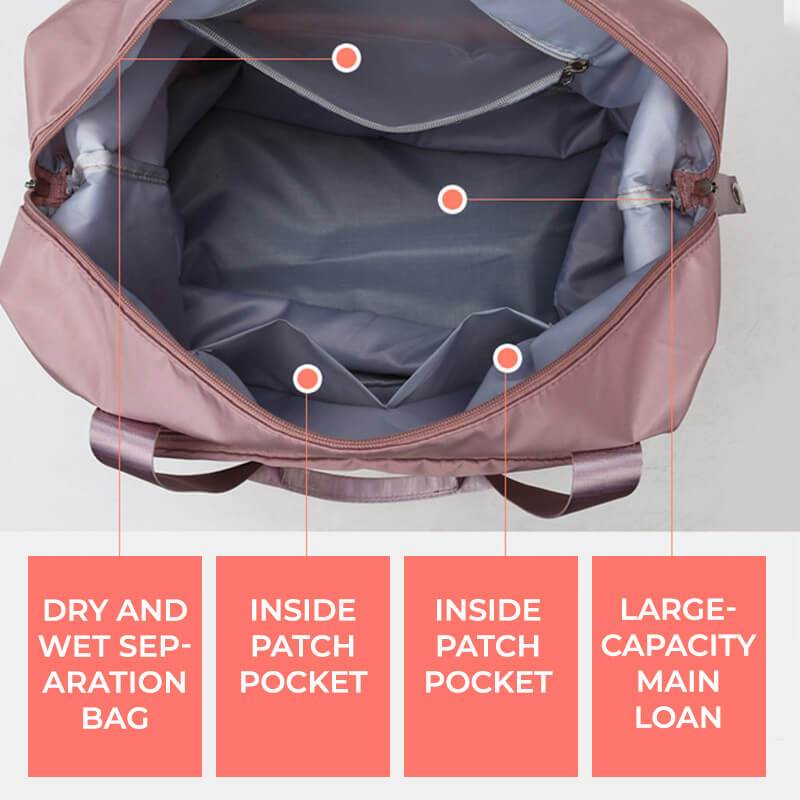 Dry and wet divider double-layer travel bag