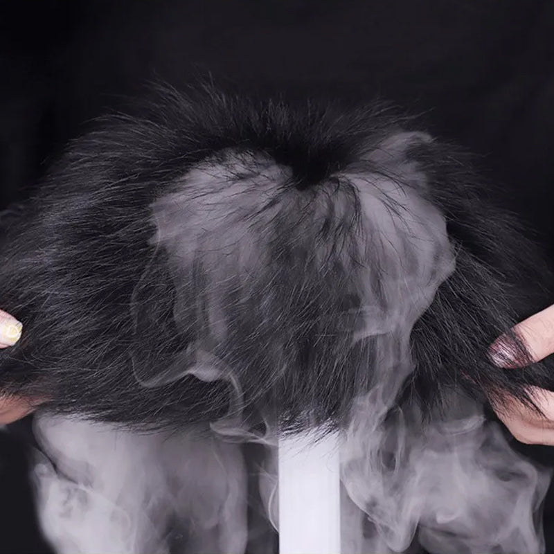 Natural full medium-length hair wig