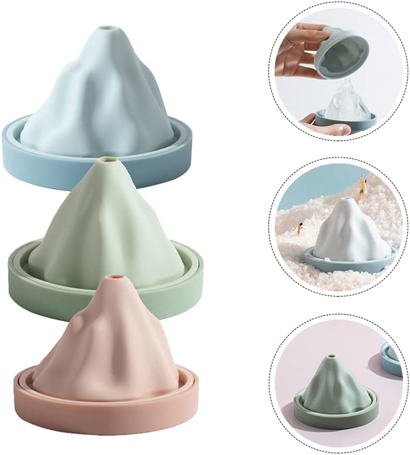 Reusable Silicone Snow Mountain Iceberg Ice Cube Mold with Lid