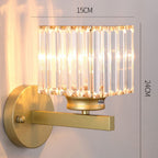 Crystal Glass Wall Light With Modern Arm Design