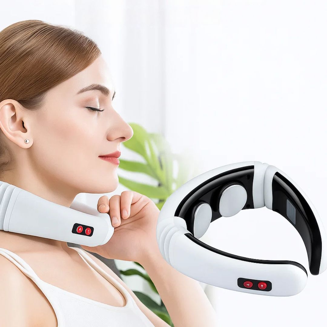 NeckEase | Vibration Neck Massager – Pain Relief – Portable Design – Soothes Stiff Muscles – Stress & Tension Relief