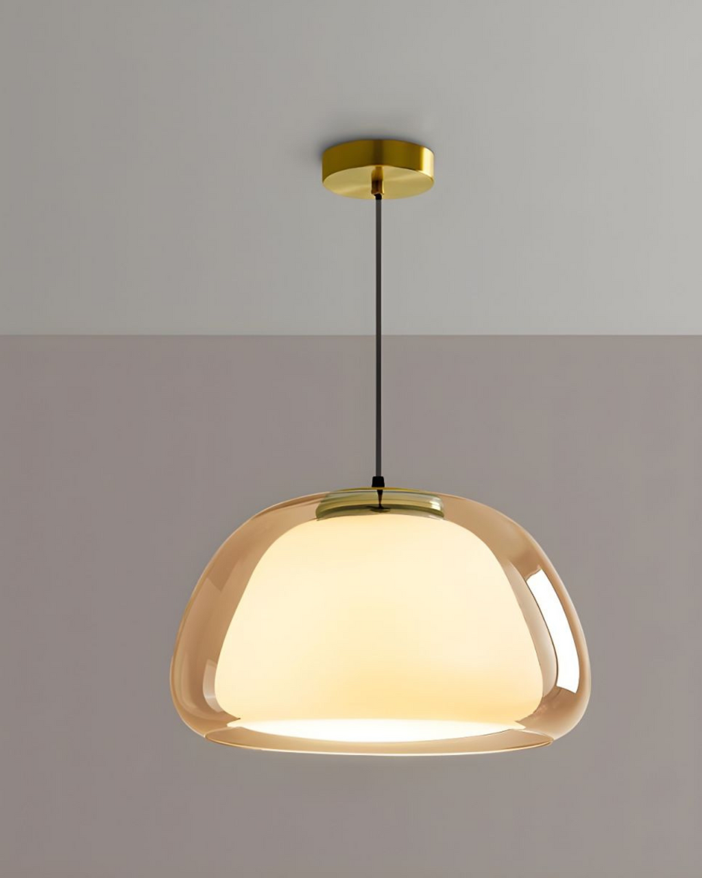 Elegant Lamp in the Form of a Glass Dome with Crystal Accent