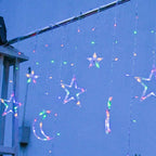 LED Solar Star Moon Curtain Light Christmas Outdoor Patio Decorative Camping String Lights