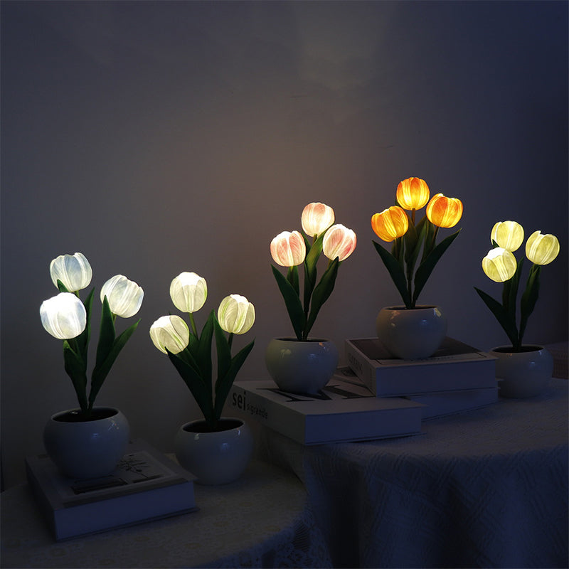 LED Tulip Nightstand Lamp Flower Table Lamp
