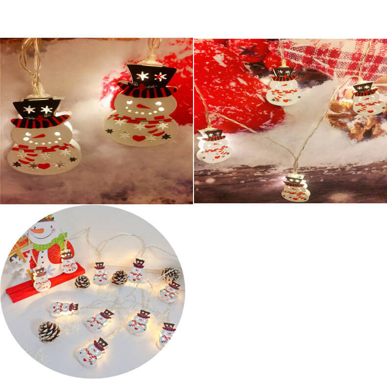 Battery-Powered LED Christmas String Lights with 10 or 20 Bells and Elk Designs