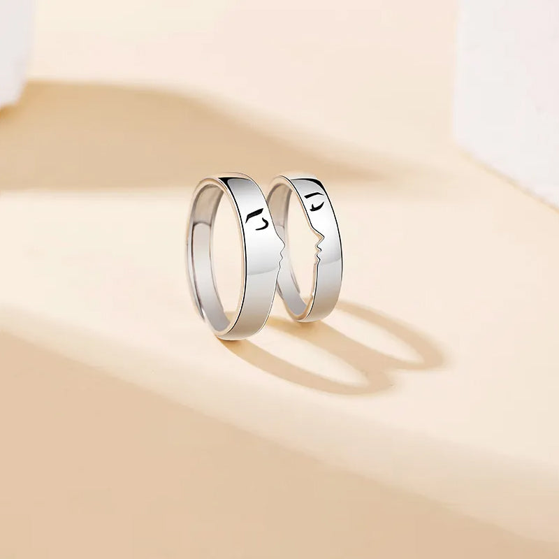 Love at first kiss couple rings
