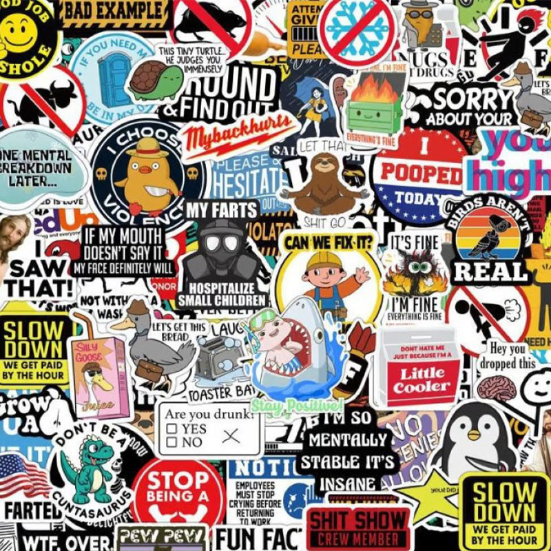 150 Pcs blue collar funny stickers‍️