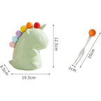Rainbow Unicorn Ceramic Fruit Fork Set