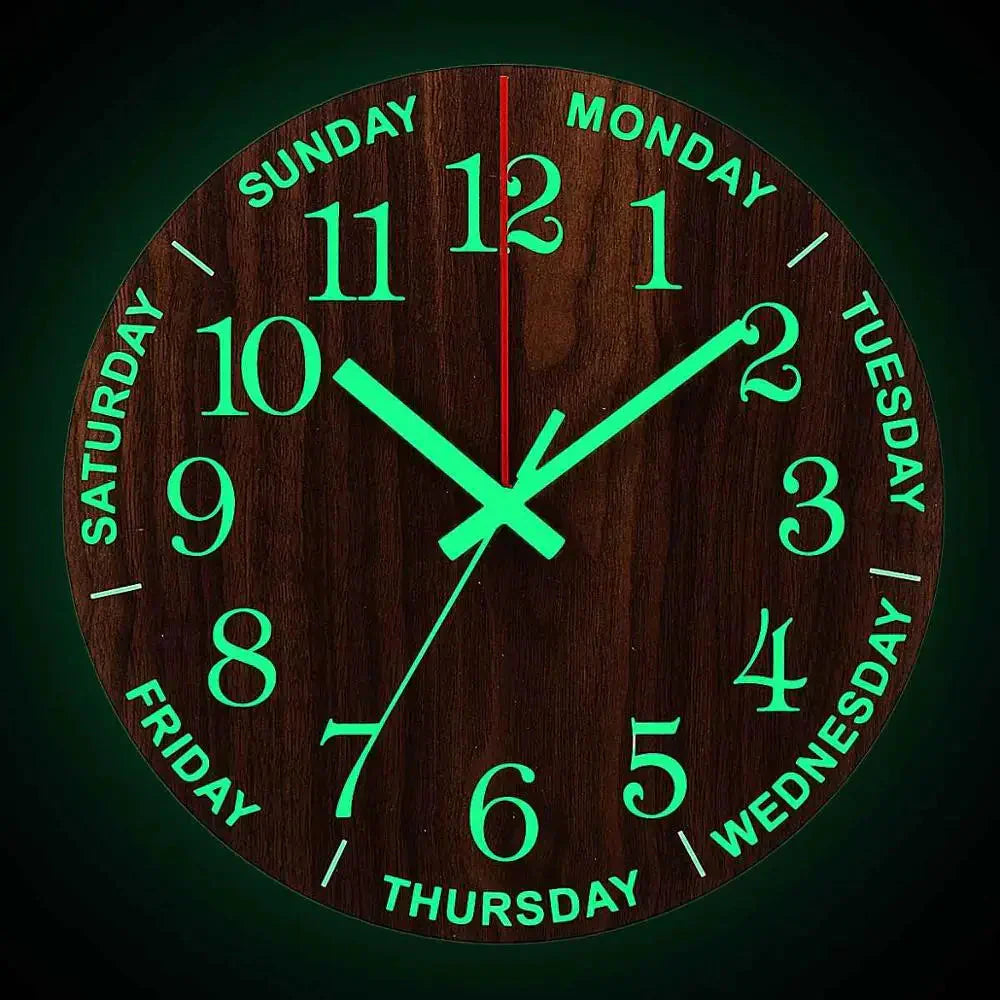 Glowtic Illuminating Wall Clock | Wood Design | Silent | Night Light | Nordic Style | Gift Idea