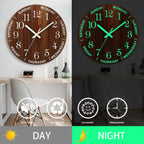 Glowtic Illuminating Wall Clock | Wood Design | Silent | Night Light | Nordic Style | Gift Idea