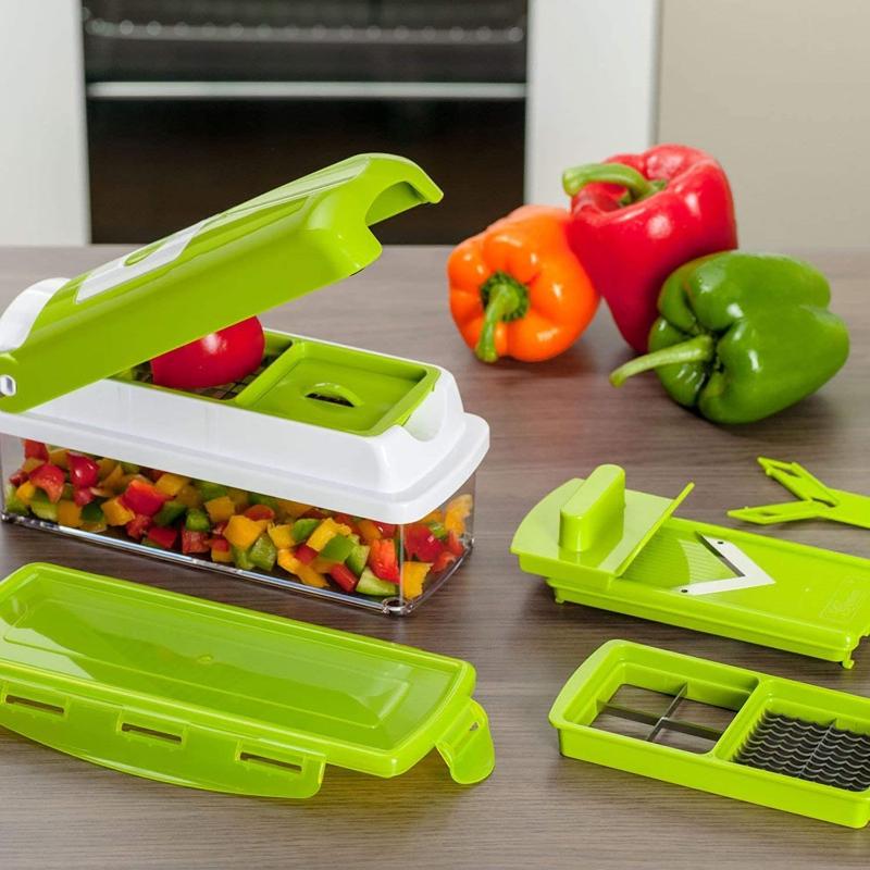 SlicePro 12-in-1 Vegetable Slicer – Multifunctional Cutting and Grating System for the Kitchen