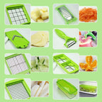 SlicePro 12-in-1 Vegetable Slicer – Multifunctional Cutting and Grating System for the Kitchen