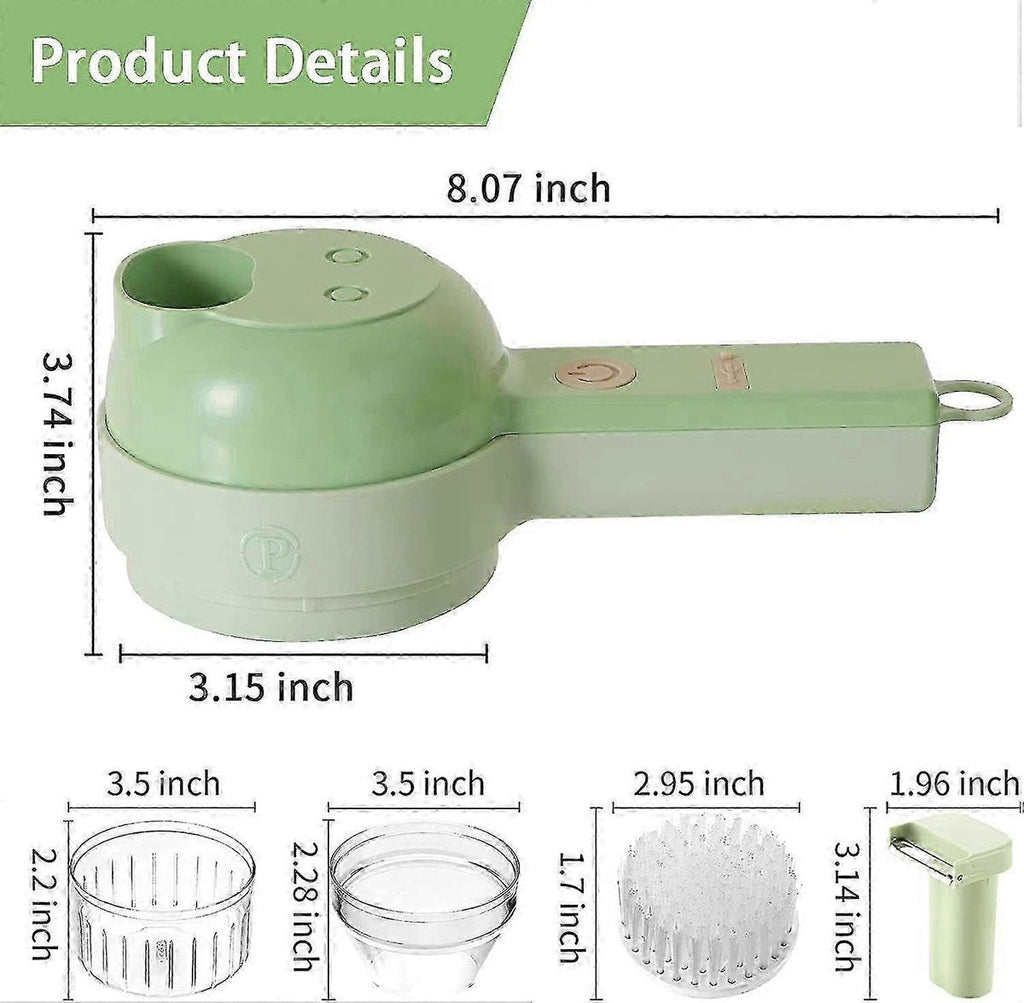 SnijGemak 4-in-1 Electric Vegetable Slicer – Rechargeable & With Collection Bin