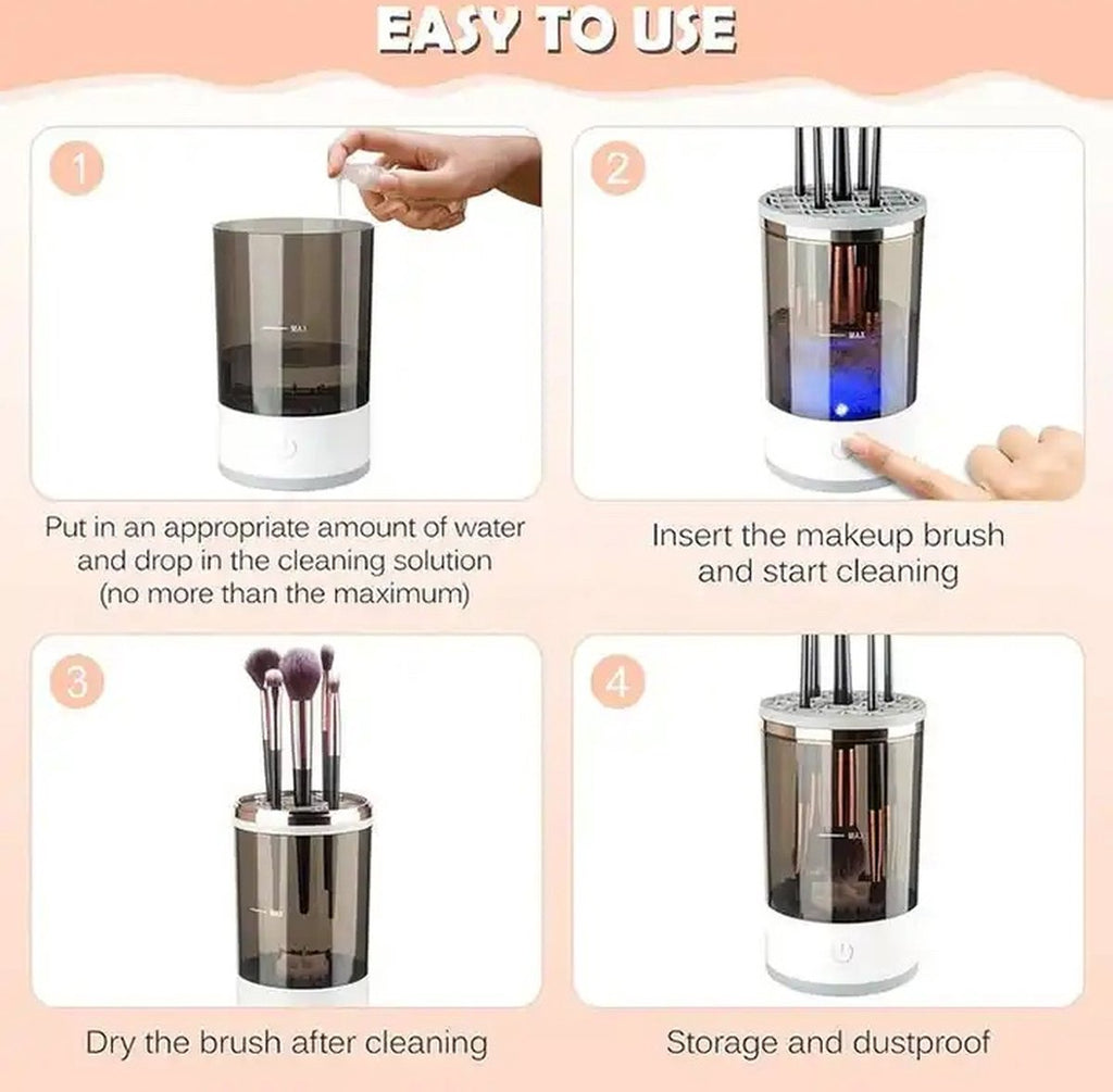 CleanEase Automatic Makeup Brush Cleaner – 3-in-1 Portable & Rechargeable