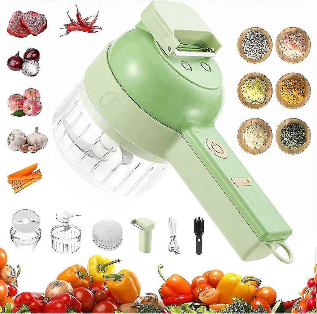 SnijGemak 4-in-1 Electric Vegetable Slicer – Rechargeable & With Collection Bin