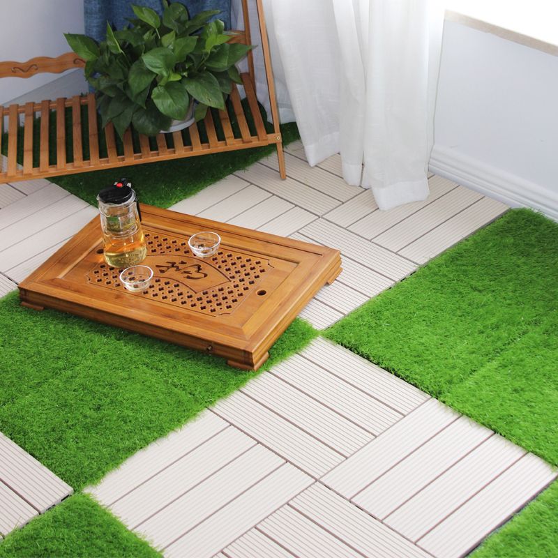 Square Click Patio Floor Tiles Stripe Pattern Tile Set Floorboard
