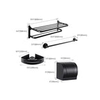 Modern Bathroom Hardware Set Matte Black Metal Bathroom Accessory Set Rust-Free
