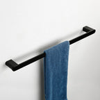 Contemporary bathroom accessory single piece or in set made of black metal