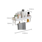 Contemporary Bathroom Accessory Set Metal Bath Shelf in White